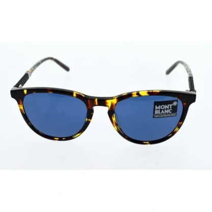 Mont Blanc MB588S 55V - Coloured Havana-Blue by Mont Blanc for Men - 52-19-145 mm Sunglasses - Fresh Bloom Skin - Premium Skincare Solutions for Nourished, Hydrated, and Radiant Skin Every Day