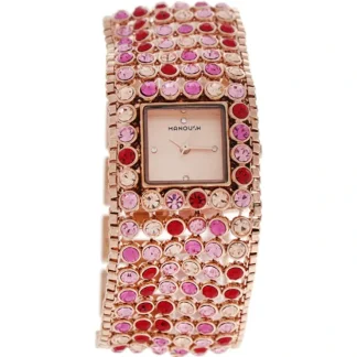 MSHMAP Marilyn - Rose Gold/Fushia Stainless Steel Bracelet Watch by Manoush for Women - 1 Pc Watch - Fresh Bloom Skin - Premium Skincare Solutions for Nourished, Hydrated, and Radiant Skin Every Day