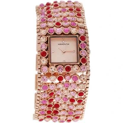 MSHMAP Marilyn - Rose Gold/Fushia Stainless Steel Bracelet Watch by Manoush for Women - 1 Pc Watch - Fresh Bloom Skin - Premium Skincare Solutions for Nourished, Hydrated, and Radiant Skin Every Day
