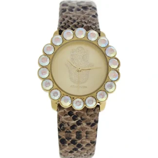 MSHSCGL Scarlett - Gold Crocodile Leather Strash Watch by Manoush for Women - 1 Pc Watch - Fresh Bloom Skin - Premium Skincare Solutions for Nourished, Hydrated, and Radiant Skin Every Day
