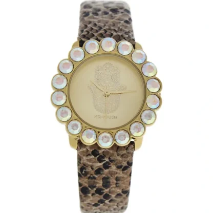 MSHSCGL Scarlett - Gold Crocodile Leather Strash Watch by Manoush for Women - 1 Pc Watch - Fresh Bloom Skin - Premium Skincare Solutions for Nourished, Hydrated, and Radiant Skin Every Day