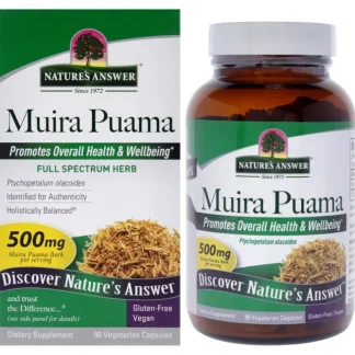 Muira-Pauma - 500mg by Natures Answer for Men - 90 Count Capsules - Fresh Bloom Skin - Premium Skincare Solutions for Nourished, Hydrated, and Radiant Skin Every Day