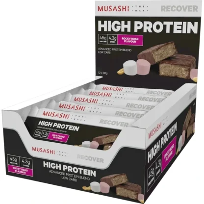 Musashi High Protein Rocky Road 90g X 12 - Fresh Bloom Skin - Premium Skincare Solutions for Nourished, Hydrated, and Radiant Skin Every Day