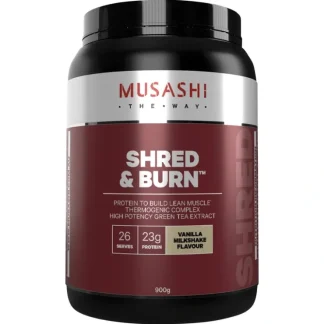 Musashi Shred & Burn Vanilla Milkshake 900g - Fresh Bloom Skin - Premium Skincare Solutions for Nourished, Hydrated, and Radiant Skin Every Day