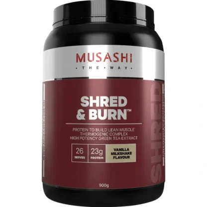 Musashi Shred & Burn Vanilla Milkshake 900g - Fresh Bloom Skin - Premium Skincare Solutions for Nourished, Hydrated, and Radiant Skin Every Day