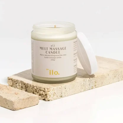 My ilo Melt Massage Candle- Unscented - Fresh Bloom Skin - Premium Skincare Solutions for Nourished, Hydrated, and Radiant Skin Every Day