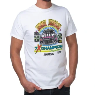 NASCAR Mens Classic Crew Tee - Jimmie Johnson - 9 White by DelSol for Men - 1 Pc T-Shirt (M) - Fresh Bloom Skin - Premium Skincare Solutions for Nourished, Hydrated, and Radiant Skin Every Day