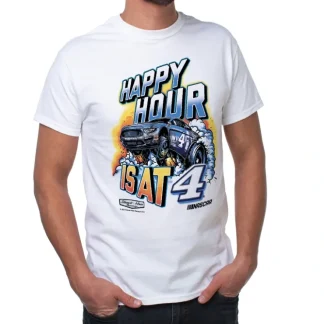 NASCAR Mens Classic Crew Tee - Kevin Harvick - 4 White by DelSol for Men - 1 Pc T-Shirt (S) - Fresh Bloom Skin - Premium Skincare Solutions for Nourished, Hydrated, and Radiant Skin Every Day