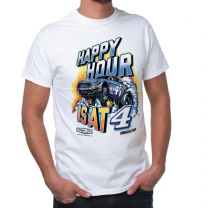 NASCAR Mens Classic Crew Tee - Kevin Harvick - 4 White by DelSol for Men - 1 Pc T-Shirt (S) - Fresh Bloom Skin - Premium Skincare Solutions for Nourished, Hydrated, and Radiant Skin Every Day