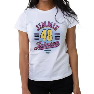 NASCAR Womens Crew Tee - Jimmie Johnson - 8 White by DelSol for Women - 1 Pc T-Shirt (XL) - Fresh Bloom Skin - Premium Skincare Solutions for Nourished, Hydrated, and Radiant Skin Every Day