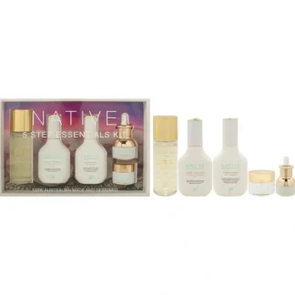 Native 5 Step Essentials Kit by Klara for Women - 5 Pc 3.4oz Micellar Cleansing Water All In One, 1.4oz Pure Vitamin Toner and Facial Mist, 1.4oz Purifying Gel Cleanser, 0.5oz Gold Serum Pure Vitamin Brightening, 0.5oz Vitamin-Rich Moisturizer - Fresh Bloom Skin - Premium Skincare Solutions for Nourished, Hydrated, and Radiant Skin Every Day