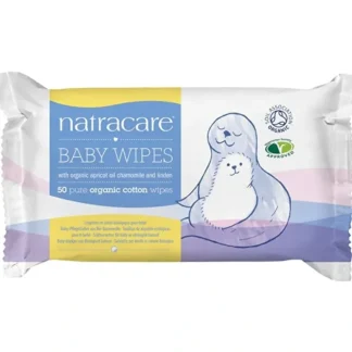 Natracare Organic Cotton Baby Wipes with Organic Apricot Oil, Chamomile & Linden x 50 Pack - Fresh Bloom Skin - Premium Skincare Solutions for Nourished, Hydrated, and Radiant Skin Every Day