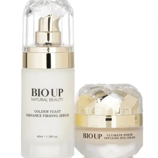 Natural Beauty BIO UP a-GG Golden Yeast Radiance Firming Serum + BIO UP a-GG Ultimate Power Infusing Eye Cream 2pcs - Fresh Bloom Skin - Premium Skincare Solutions for Nourished, Hydrated, and Radiant Skin Every Day