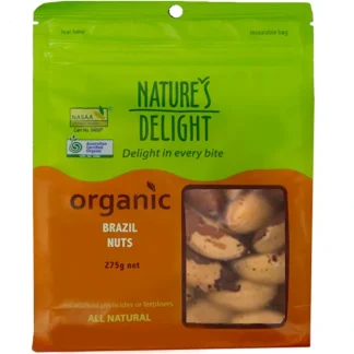 Natures Delight Nature's Delight Organic Brazil Nuts 275g - Fresh Bloom Skin - Premium Skincare Solutions for Nourished, Hydrated, and Radiant Skin Every Day