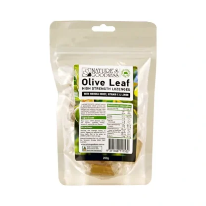 Nature's Goodness Olive Leaf Lozenges with Vitamin C, Manuka Honey & Lemon 200g - Fresh Bloom Skin - Premium Skincare Solutions for Nourished, Hydrated, and Radiant Skin Every Day