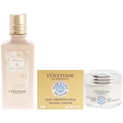 Neroli and Orchidee Body Milk and Shea Butter Light Comforting Cream Kit by LOccitane for Women - 2 Pc Kit 8.4oz Body Milk, 1.7oz Cream - Fresh Bloom Skin - Premium Skincare Solutions for Nourished, Hydrated, and Radiant Skin Every Day
