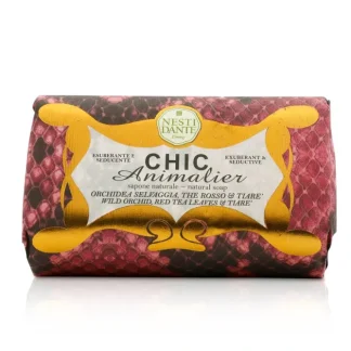 Nesti Dante Chic Animalier Natural Soap - Wild Orchid, Red Tea Leaves & Tiare 250g/8.8oz - Fresh Bloom Skin - Premium Skincare Solutions for Nourished, Hydrated, and Radiant Skin Every Day