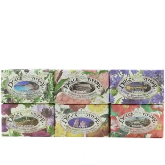 Nesti Dante Dolce Vivere The Collection Soap Set: Sardegna + Portofino + Roma + Capri + Firenze + Venezia 6x 150g/5.3oz - Fresh Bloom Skin - Premium Skincare Solutions for Nourished, Hydrated, and Radiant Skin Every Day