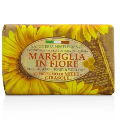 Nesti Dante Marsiglia In Fiore Vegetal Soap - Honey & Sunflower 125g/4.3oz - Fresh Bloom Skin - Premium Skincare Solutions for Nourished, Hydrated, and Radiant Skin Every Day