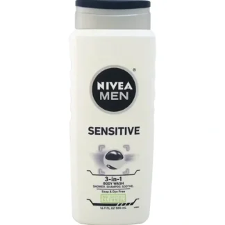 Nivea Sensitive 3-in-1 Body Wash by Nivea for Men - 16.9 oz Body Wash - Fresh Bloom Skin - Premium Skincare Solutions for Nourished, Hydrated, and Radiant Skin Every Day