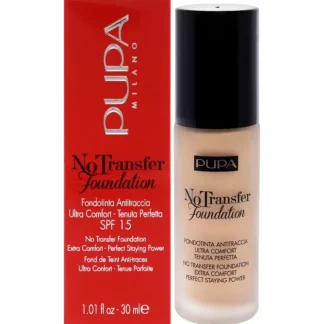 No Transfer Foundation SPF 15 - 02 Light Beige by Pupa Milano for Women - 1.01 oz Foundation - Fresh Bloom Skin - Premium Skincare Solutions for Nourished, Hydrated, and Radiant Skin Every Day