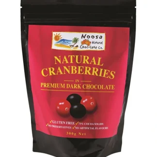 Noosa Natural Choc Co Cranberries in Premium Dark Chocolate 300g - Fresh Bloom Skin - Premium Skincare Solutions for Nourished, Hydrated, and Radiant Skin Every Day