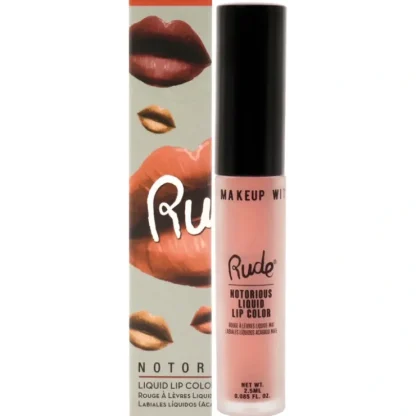 Notorious Liquid Lip Color - Naughty by Rude Cosmetics for Women - 0.1 oz Lipstick - Fresh Bloom Skin - Premium Skincare Solutions for Nourished, Hydrated, and Radiant Skin Every Day