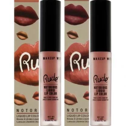 Notorious Rich Long Liquid Lip Color Kit by Rude Cosmetics for Women - 2 Pc Kit 2 X 0.1oz Lip Color - Below the Belt, False Hope - Fresh Bloom Skin - Premium Skincare Solutions for Nourished, Hydrated, and Radiant Skin Every Day