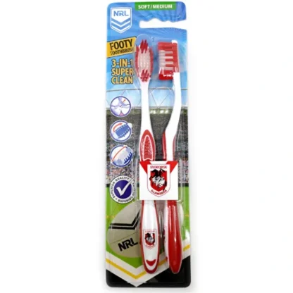 Nrl - 2pk-st George Illawarra Dragons Toothbrushes - Fresh Bloom Skin - Premium Skincare Solutions for Nourished, Hydrated, and Radiant Skin Every Day