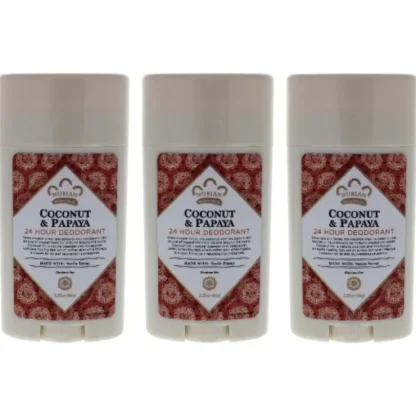 Nubian Heritage Coconut and Papaya 24 Hour Deodorant Stick by Nubian Heritage for Unisex - 2.25 oz Deodorant Stick - Pack of 3 - Fresh Bloom Skin - Premium Skincare Solutions for Nourished, Hydrated, and Radiant Skin Every Day