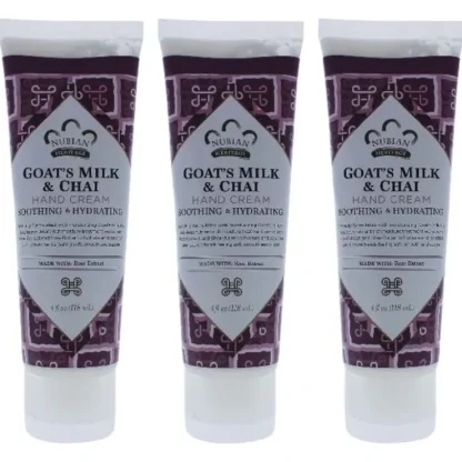 Nubian Heritage Goats Milk and Chai Hand Cream by Nubian Heritage for Unisex - 4 oz Cream - Pack of 3 - Fresh Bloom Skin - Premium Skincare Solutions for Nourished, Hydrated, and Radiant Skin Every Day