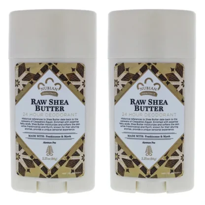 Nubian Heritage Raw Shea Butter 24 Hour Deodorant by Nubian Heritage for Unisex - 2.25 oz Deodorant Stick - Pack of 3 - Fresh Bloom Skin - Premium Skincare Solutions for Nourished, Hydrated, and Radiant Skin Every Day