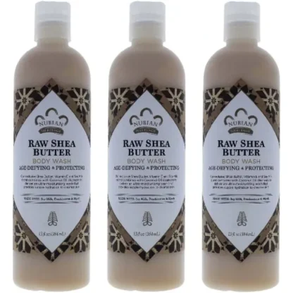 Nubian Heritage Raw Shea Butter Body Wash by Nubian Heritage for Unisex - 13 oz Body Wash - Pack of 3 - Fresh Bloom Skin - Premium Skincare Solutions for Nourished, Hydrated, and Radiant Skin Every Day