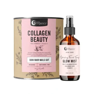 Nutra Organics Collagen Beauty Unflavoured AND Skin Care Hydrating Facial Spray Glow Mist 100ml 225g - Fresh Bloom Skin - Premium Skincare Solutions for Nourished, Hydrated, and Radiant Skin Every Day