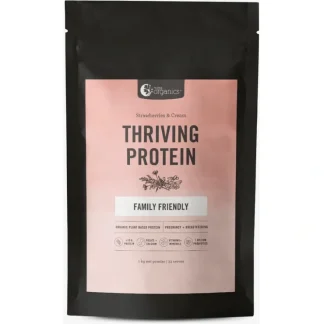 NUTRA ORGANICS Thriving Protein (Organic Plant Based Protein) Strawberries & Cream 1kg - Fresh Bloom Skin - Premium Skincare Solutions for Nourished, Hydrated, and Radiant Skin Every Day