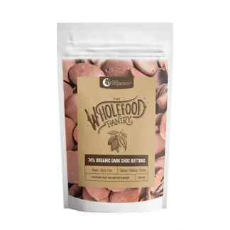 Nutra Organics Wholefood Pantry 74% Organic Dark Chocolate Buttons 250g - Fresh Bloom Skin - Premium Skincare Solutions for Nourished, Hydrated, and Radiant Skin Every Day