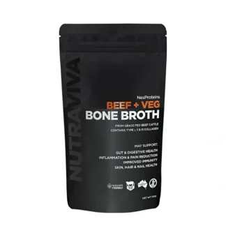 Nutraviva Bone Broth Beef + Veg 100g - Fresh Bloom Skin - Premium Skincare Solutions for Nourished, Hydrated, and Radiant Skin Every Day
