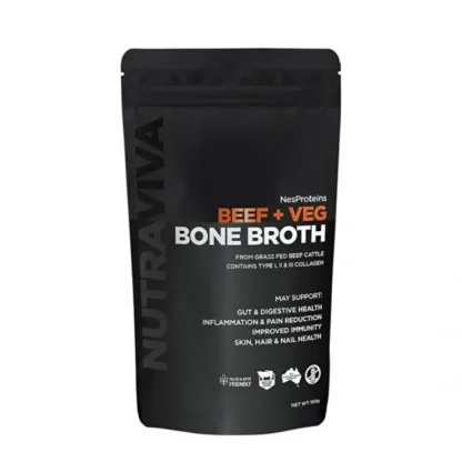 Nutraviva Bone Broth Beef + Veg 100g - Fresh Bloom Skin - Premium Skincare Solutions for Nourished, Hydrated, and Radiant Skin Every Day