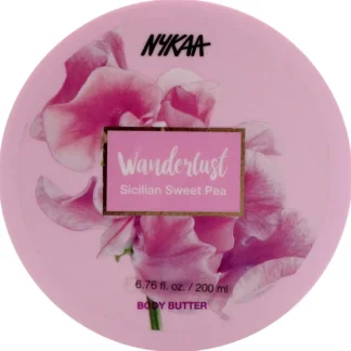 Nykaa Naturals Wanderlust Body Butter - Sicilian Sweet Pea by Nykaa Naturals for Women - 6.76 oz Body Cream - Fresh Bloom Skin - Premium Skincare Solutions for Nourished, Hydrated, and Radiant Skin Every Day