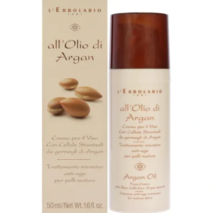 Oil Intensive Anti-Age Treatment - Argan by LErbolario for Women - 1.6 oz Cream - Fresh Bloom Skin - Premium Skincare Solutions for Nourished, Hydrated, and Radiant Skin Every Day