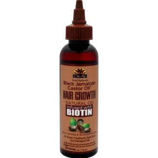 Okay Black Jamaican Castor Oil Hair Growth by Okay for Unisex - 4 oz Oil - Fresh Bloom Skin - Premium Skincare Solutions for Nourished, Hydrated, and Radiant Skin Every Day