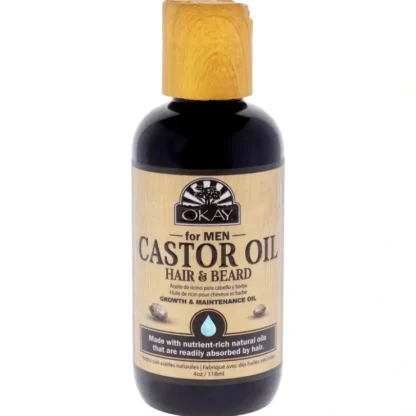Okay Castor Oil Hair and Beard by Okay for Men - 4 oz Oil - Fresh Bloom Skin - Premium Skincare Solutions for Nourished, Hydrated, and Radiant Skin Every Day