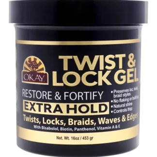 Okay Twist and Lock Gel - Restore and Fortify-Extra Hold by Okay for Unisex - 16 oz Gel - Fresh Bloom Skin - Premium Skincare Solutions for Nourished, Hydrated, and Radiant Skin Every Day