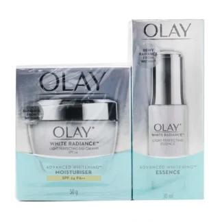 Olay Radiance Duo Set: Light Perfecting Essence 30ml + Light Perfecting Day Cream SPF 24 2pcs - Fresh Bloom Skin - Premium Skincare Solutions for Nourished, Hydrated, and Radiant Skin Every Day