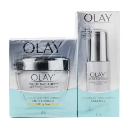 Olay Radiance Duo Set: Light Perfecting Essence 30ml + Light Perfecting Day Cream SPF 24 2pcs - Fresh Bloom Skin - Premium Skincare Solutions for Nourished, Hydrated, and Radiant Skin Every Day