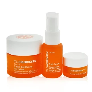 Ole Henriksen Let's Get Luminous Brightening Essentials Set: Truth Serum 15ml + C-Rush Gel Creme 35ml + Eye Creme 7ml 3pcs - Fresh Bloom Skin - Premium Skincare Solutions for Nourished, Hydrated, and Radiant Skin Every Day