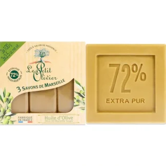 Olive oil Marseille Soaps by Le Petit Olivier for Unisex - 3 x 3.5 oz Soap - Fresh Bloom Skin - Premium Skincare Solutions for Nourished, Hydrated, and Radiant Skin Every Day