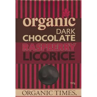 Organic Times Dark Chocolate Raspberry Licorice 150g - Fresh Bloom Skin - Premium Skincare Solutions for Nourished, Hydrated, and Radiant Skin Every Day