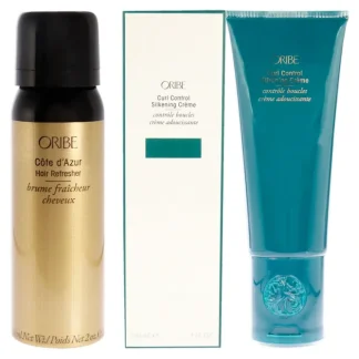 Oribe Cote dAzur Hair Refresher and Curl Control Silkening Creme Kit by Oribe for Unisex - 2 Pc Kit 2oz Refresher, 5oz Cream - Fresh Bloom Skin - Premium Skincare Solutions for Nourished, Hydrated, and Radiant Skin Every Day