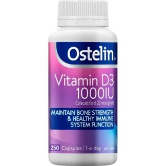 Ostelin [Authorized Sales Agent] Ostelin Vitamin D3 1000IU - 250 Capsules 250pcs/box - Fresh Bloom Skin - Premium Skincare Solutions for Nourished, Hydrated, and Radiant Skin Every Day
